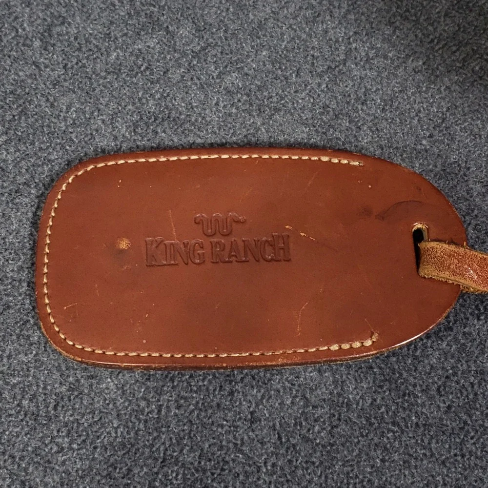 King‎ Ranch Leather Briefcase Mens Large Brown Messenger Bag Brass Running W